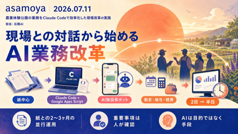 2026.7.11 農業体験公園の業務をClaude Codeで効率化した現場改革の実践