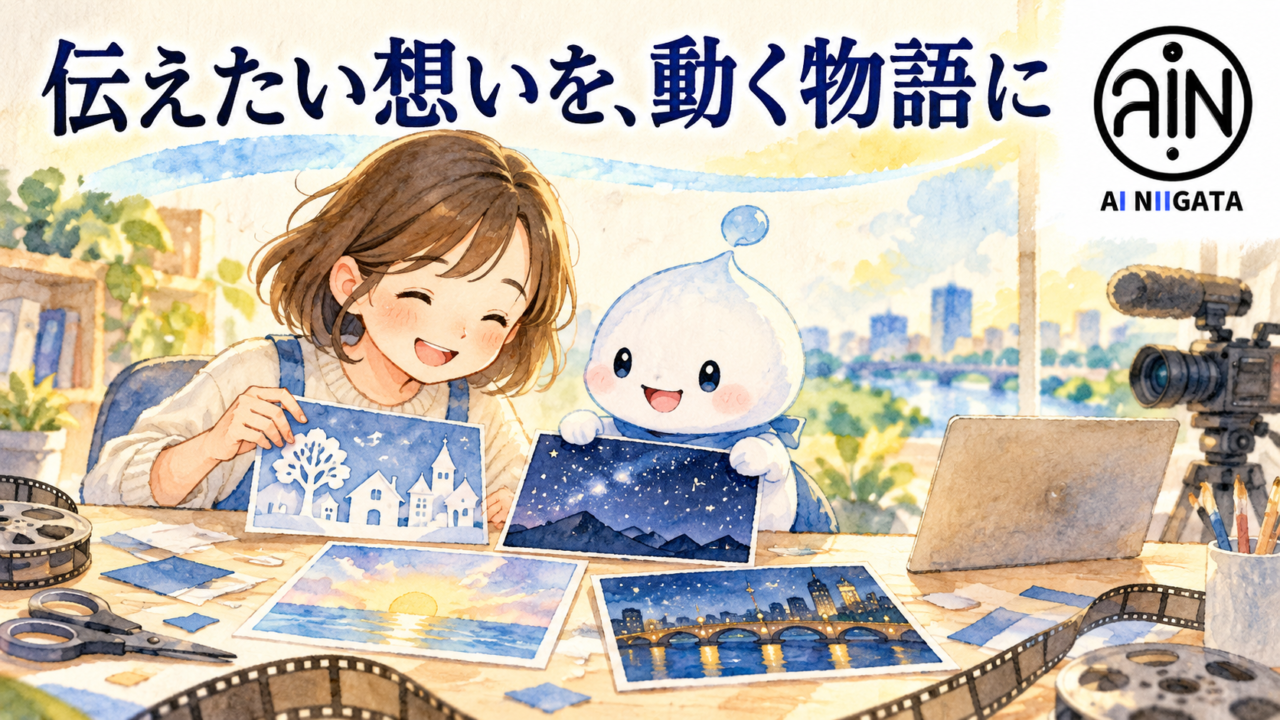 エージェントと一緒に映像を組み立てる様子
